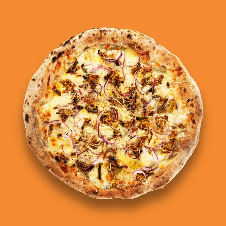 Pizza Fugazzeta Crispy de Morsa, vista desde arriba